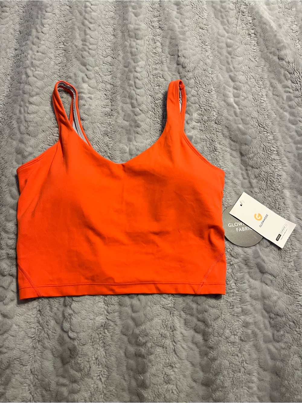 Orange Cropped Athletic Tank Top